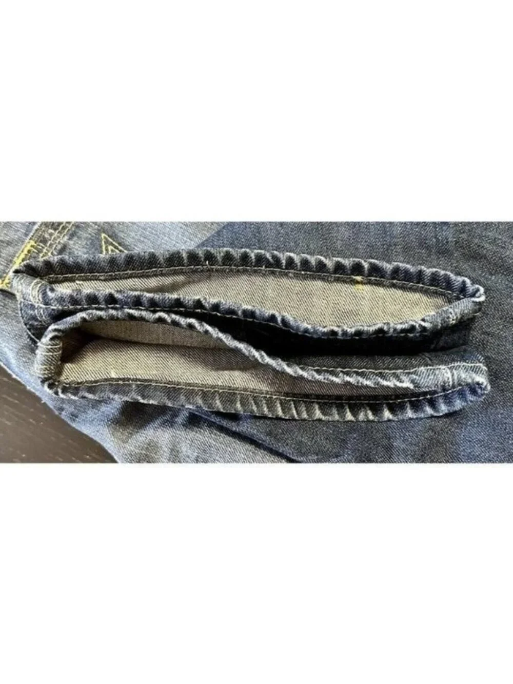 True Religion Jeans Mens 38x28 Blue Distressed Straight Denim 100% Cotton 5Pkt